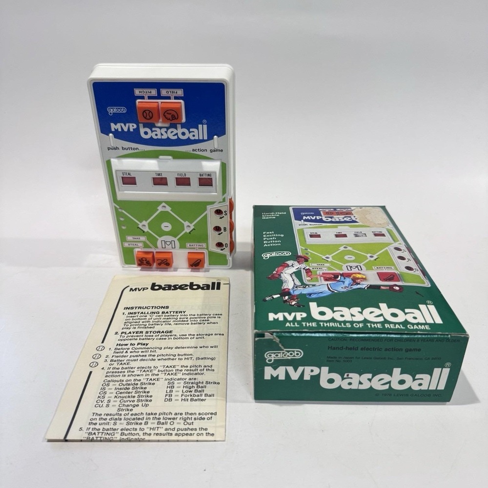 Vintage 1978 Galoob MVP baseball Hand Held Electric Action Game No 5003 Complete